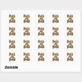 Speelse Gouden Abstracte Vierkante Sticker (Vel)