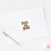 Speelse Gouden Abstracte Vierkante Sticker (Envelop)