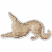 Speelse Gouden Borzoi Uitknipbare Vinyl Sticker (Voorkant)