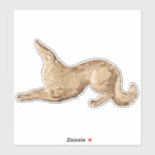 Speelse Gouden Borzoi Uitknipbare Vinyl Sticker (Vel)