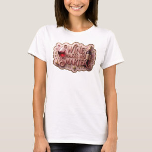 Speelse Gouden WIJN MAKT ME SLIMMER Citaat T-shirt