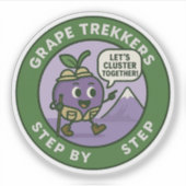 Speelse Grape Hiker Trail Vriendschap Sticker (Voorkant)