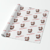 Speelse grappige kerstman cartoon kerst verpakking cadeaupapier (Uitgerold)