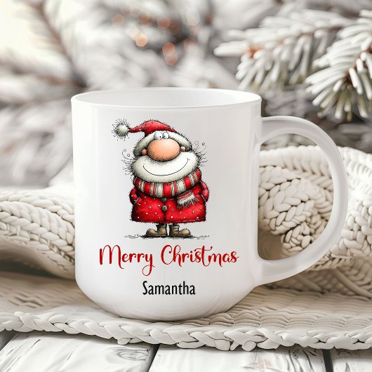Speelse grappige kerstman grillige koffiemok