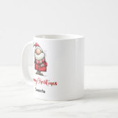 Speelse grappige kerstman grillige koffiemok (Voorkant links)