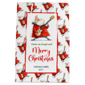Speelse grappige Kerstman minimalistische feesteli Medium Cadeauzakje (Achterkant)