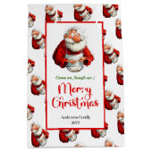 Speelse grappige Kerstman zachte waterverf Kerstta Medium Cadeauzakje (Voorkant)