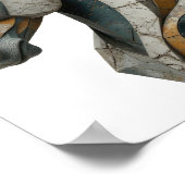 Speelse Grijze ABSTRACTE KUNST Ontwerp v2 Poster (Hoek)