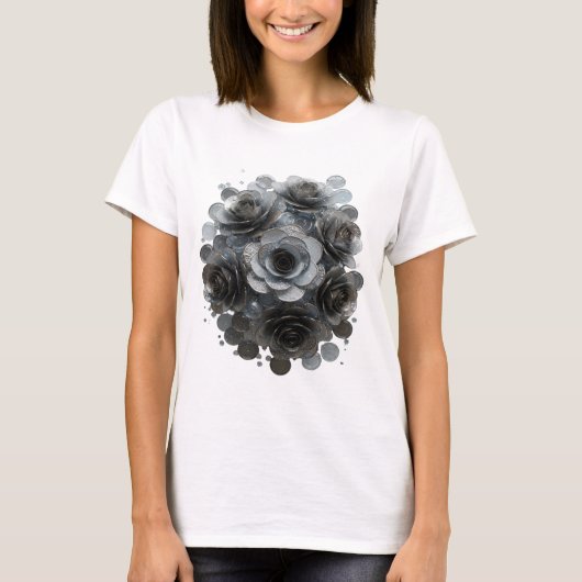 Speelse Grijze ABSTRACTE KUNST Statement Design T-shirt (Voorkant)