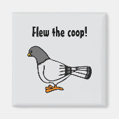 Speelse grijze duif cartoon nieuwe adres ansichtka magneet (Voorkant)