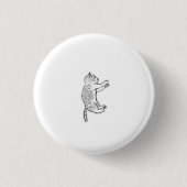 Speelse Grijze Lapjeskat Minimalistisch Ronde Button 3,2 Cm (Voorkant)