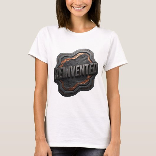 Speelse grijze REINVENTED Statement T-shirt (Voorkant)