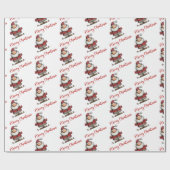 Speelse Gril Santa Claus Grappig Inpakpapier (Vlak)