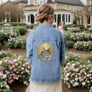 Speelse grillige kat denim jas jacket