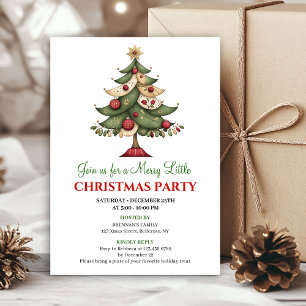 Speelse, grillige kerstboom evenement uitnodiging