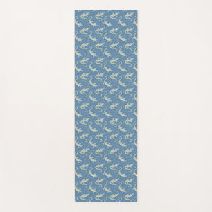 Speelse Groene Alligator Paisley op Blauw Yogamat