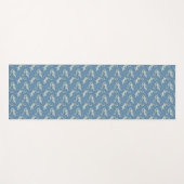 Speelse Groene Alligator Paisley op Blauw Yogamat (Voorkant (horizontaal))