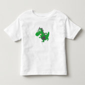 Speelse Groene Dino Kinder Shirts (Voorkant)