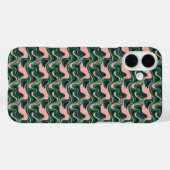 Speelse groene en roze golven Case-Mate iPhone case (Achterkant (horizontaal))