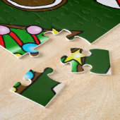 Speelse Groene Feestelijke Gemberkoek Snoep Patroo Legpuzzel (Zijkant)