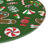Speelse groene feestelijke gemberkoek snoeppatroon snijplank (Hoek)