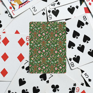 Speelse Groene Festieve Gengeltjescandy Patroon Pokerkaarten