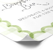 Speelse groene geruite baby shower bodysuit bar poster (Hoek)