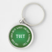 Speelse groene gradiënt "Een ronde tuit" Sleutelhanger (Voorkant)