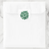 Speelse Groene GROENE ROZEN Stickerontwerp Vierkante Sticker (Tas)