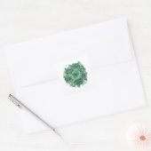 Speelse Groene GROENE ROZEN Stickerontwerp Vierkante Sticker (Envelop)