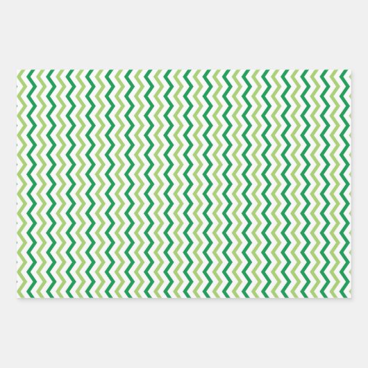 Speelse Groene Lijnen, Zigzags & Shamrocks set van Inpakpapier Vel (Voorkant 3)