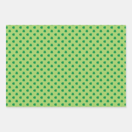 Speelse Groene Lijnen, Zigzags & Shamrocks set van Inpakpapier Vel (Voorkant 2)