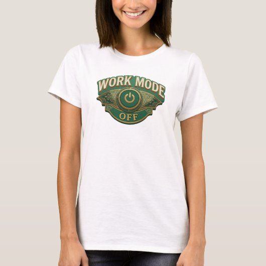 Speelse Groene WERKSTAND UIT Grafische T-shirt (Voorkant)