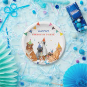 Speelse groep van hondenrassen feestverjaardag papieren bordje (Feest)