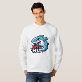Speelse haai 'Bite Me' Graphic T-shirt - Leuk en v (Voorkant volledig)
