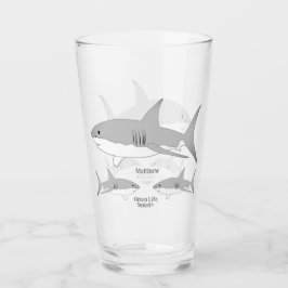 Speelse haaienfamilie Ocean Life Squad Illustratie Glas