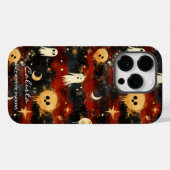 Speelse Halloween Geest Patroon met Naam Citaten Case-Mate iPhone Case (Achterkant (horizontaal))