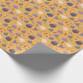 Speelse Halloween geesten en heksen patroon Cadeaupapier (Hoek)