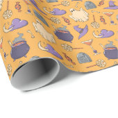 Speelse Halloween geesten en heksen patroon Cadeaupapier (Rol Hoek)