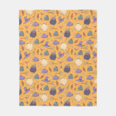 Speelse Halloween geesten en heksen patroon Fleece Deken (Voorkant)