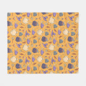Speelse Halloween geesten en heksen patroon Fleece Deken (Voorkant (Horizontaal))