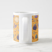 Speelse Halloween geesten en heksen patroon Grote Koffiekop (Achterkant)