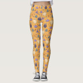 Speelse Halloween geesten en heksen patroon Leggings (Voorkant)