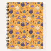 Speelse Halloween geesten en heksen patroon Notitieboek (Voorkant)