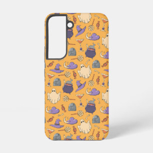 Speelse Halloween geesten en heksen patroon Samsung Galaxy Hoesje