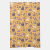 Speelse Halloween geesten en heksen patroon Theedoek (Verticaal)