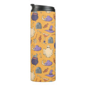 Speelse Halloween geesten en heksen patroon Thermosbeker (Geroteerd rechts)