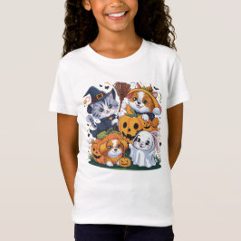 Speelse Halloween Pets: Schattigee en Spooky Desig T-shirt