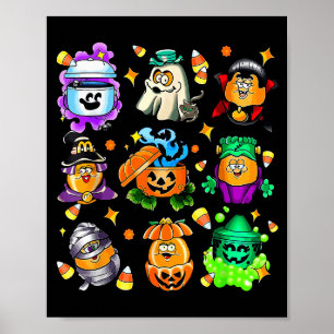 Speelse Halloween Snack Emmer Kunst voor Etenliefh Poster