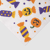 Speelse Halloween Snoep en Jack-o'-Lanterns Tissuepapier (Detail)